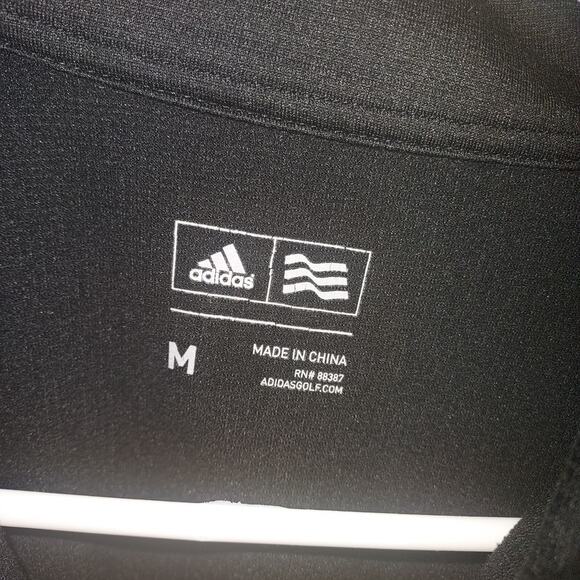 Adidas Men's Pullover Medium 1/4 Zip Waffle Knit Long Sleeve Golf Athletic Black - Picture 7 of 7